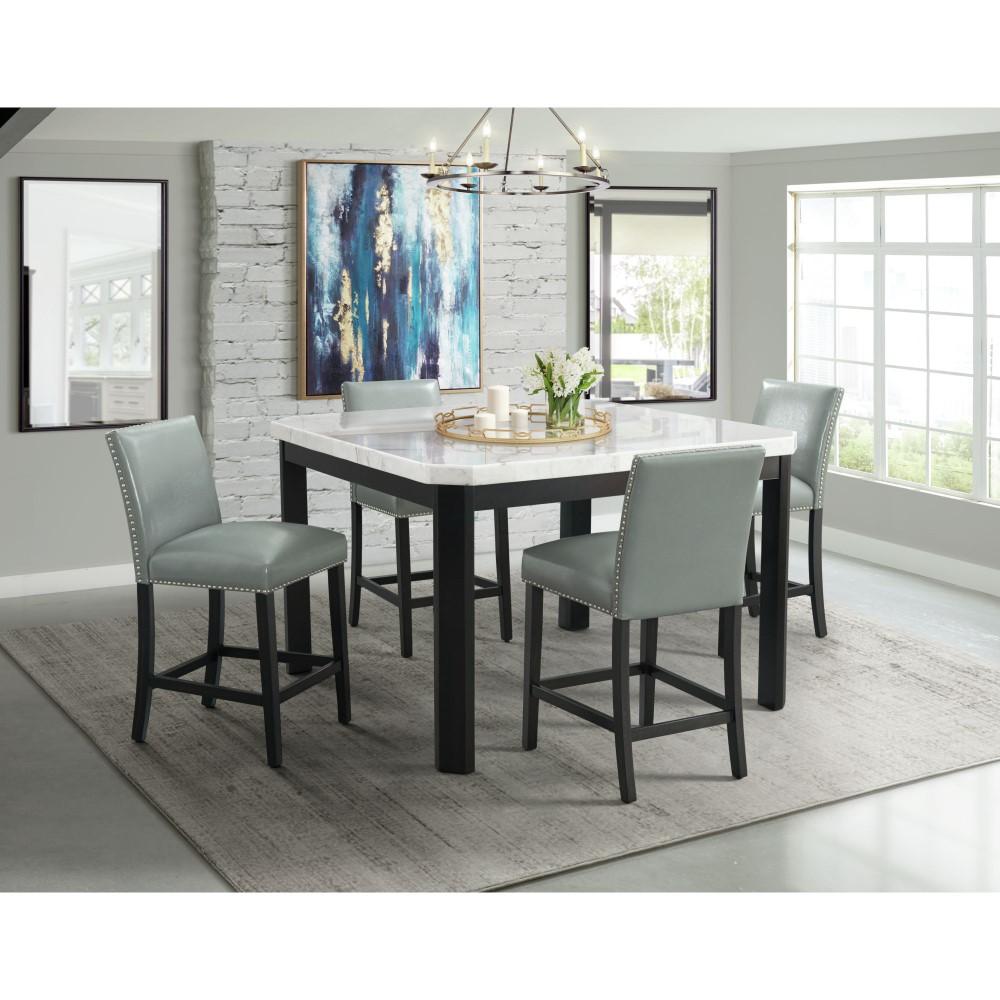 Picket House Furnishings - Celine 5PC Square Counter Dining Set- Table & Four Grey Side Chairs - CFC700SGY5PC veiw 9