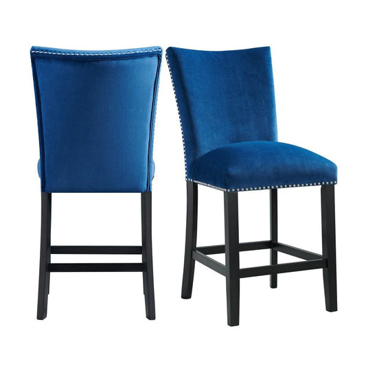 Picket House Furnishings - Celine Blue Velvet Counter Height Chair (Set of 2) - CFC700CVSC veiw 1