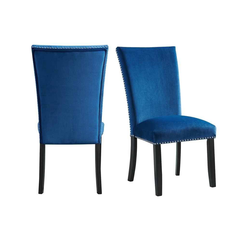 Picket House Furnishings - Celine Blue Velvet Side Chair (Set of 2) - CFC700VSC veiw 1
