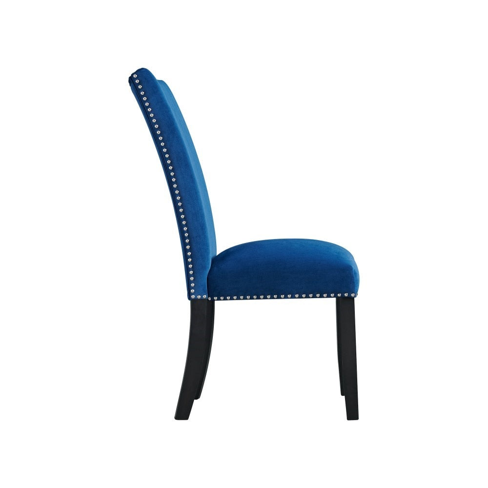 Picket House Furnishings - Celine Blue Velvet Side Chair (Set of 2) - CFC700VSC veiw 4