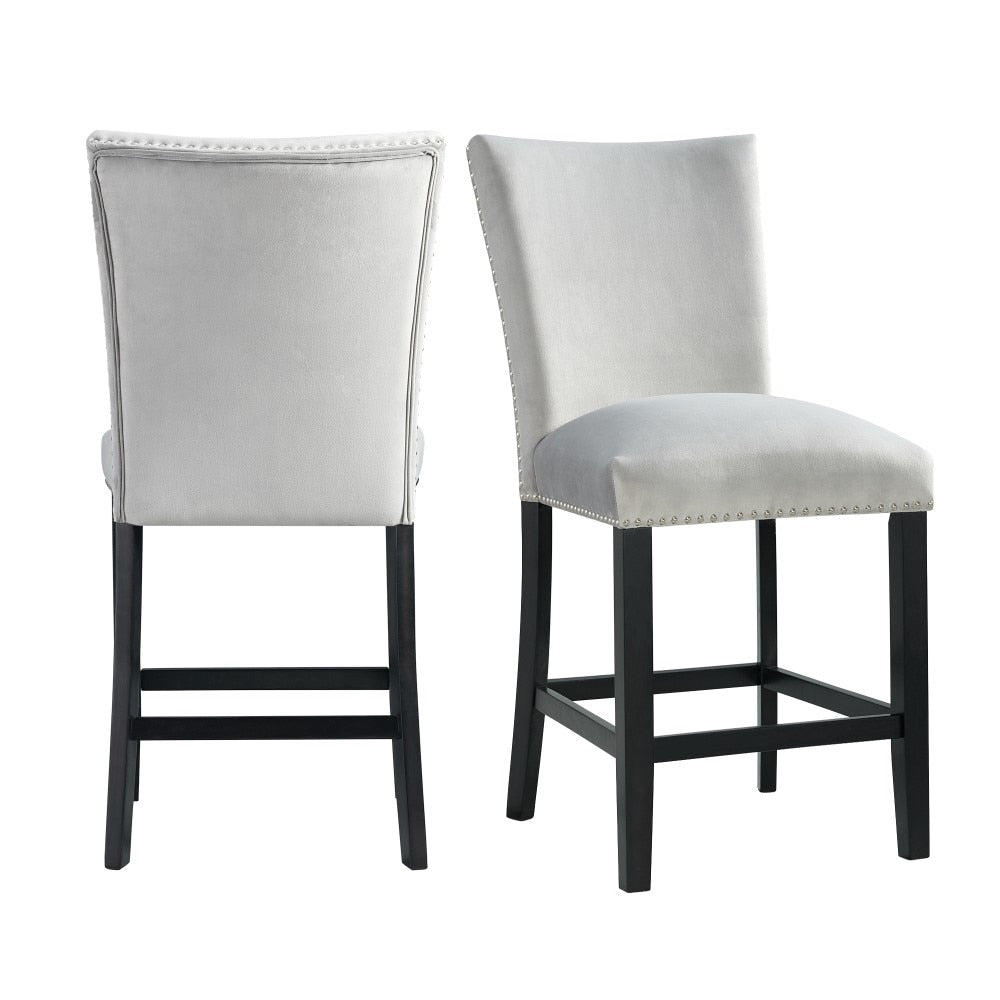 Picket House Furnishings - Celine Gray Velvet Counter Height Chair (Set of 2) - CFC300CVSC veiw 1