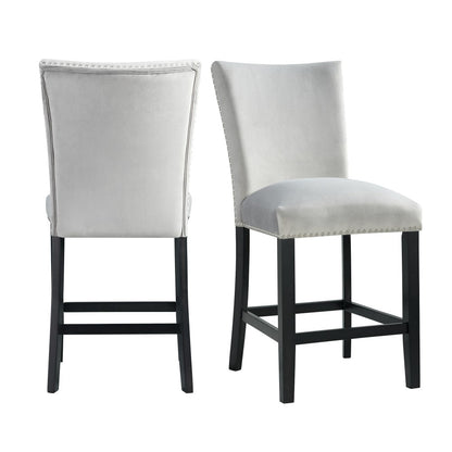 Picket House Furnishings - Celine Gray Velvet Counter Height Chair (Set of 2) - CFC300CVSC veiw 1