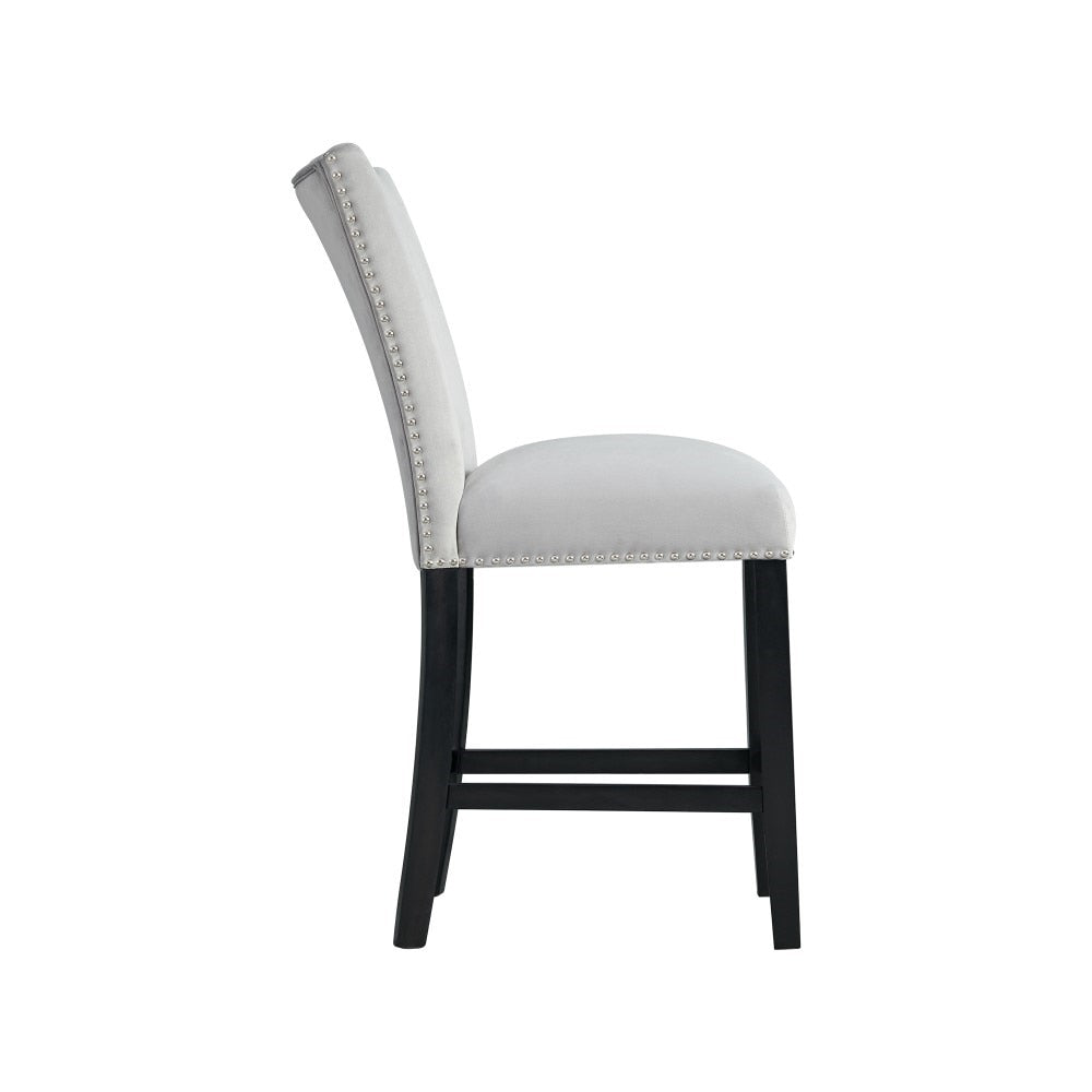 Picket House Furnishings - Celine Gray Velvet Counter Height Chair (Set of 2) - CFC300CVSC veiw 4