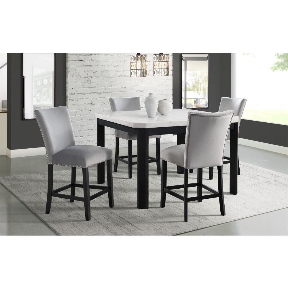 Picket House Furnishings - Celine Gray Velvet Counter Height Chair (Set of 2) - CFC300CVSC veiw 6