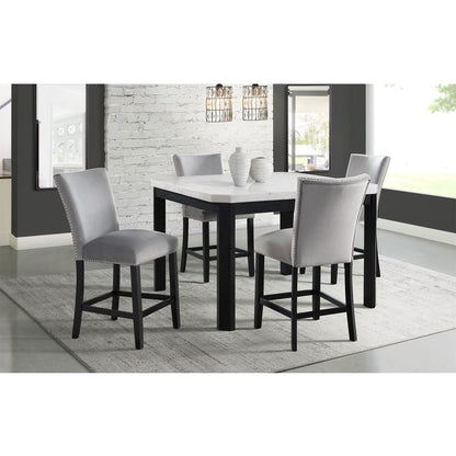 Picket House Furnishings - Celine Gray Velvet Counter Height Chair (Set of 2) - CFC300CVSC veiw 6