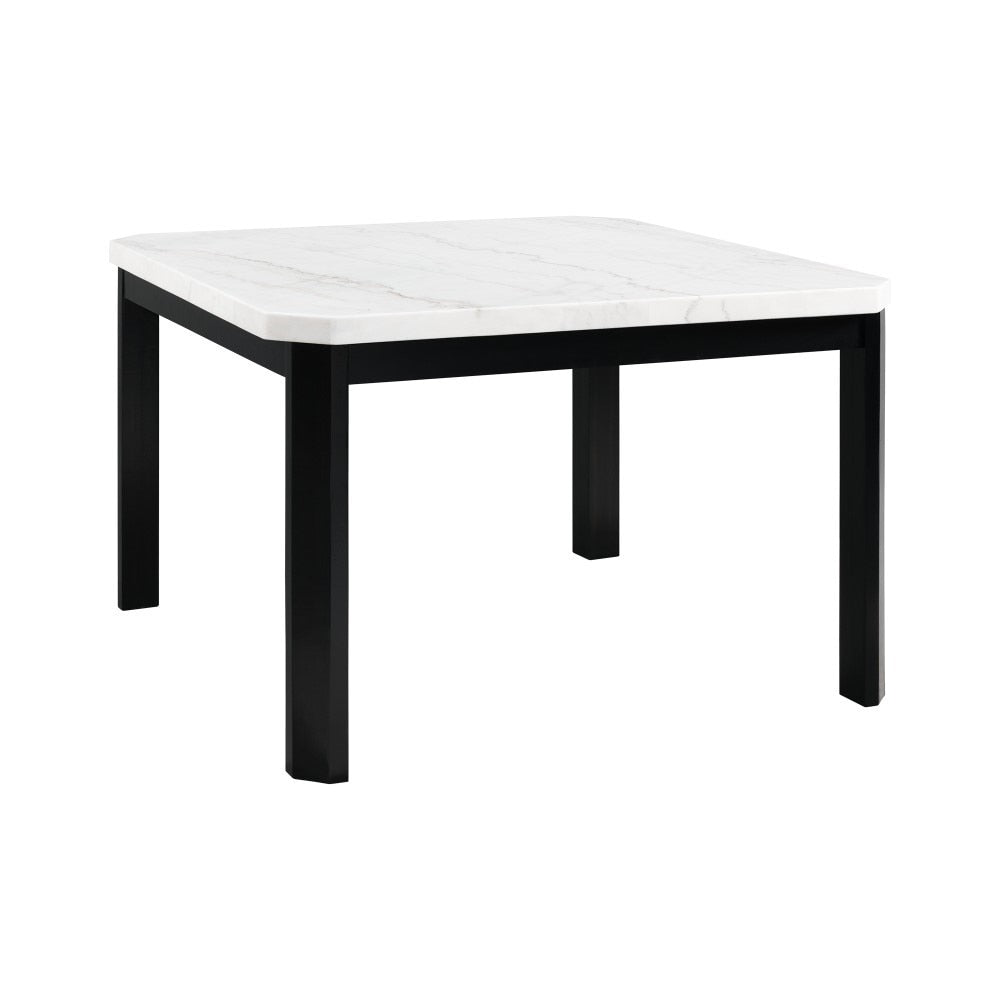 Picket House Furnishings - Celine White Marble 5PC Counter Height Dining Set-Table and Four Black Faux Leather Chairs - CFC700SBL5PC veiw 2