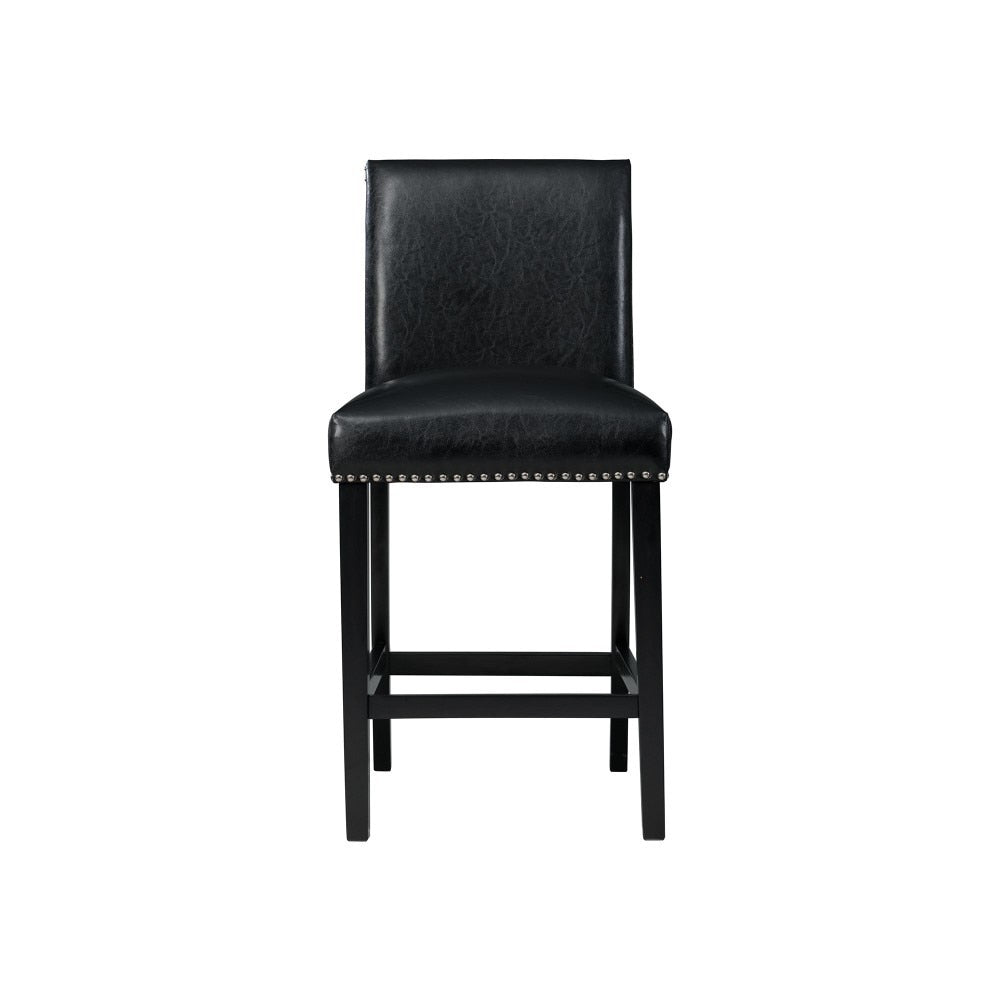 Picket House Furnishings - Celine White Marble 5PC Counter Height Dining Set-Table and Four Black Faux Leather Chairs - CFC700SBL5PC veiw 6