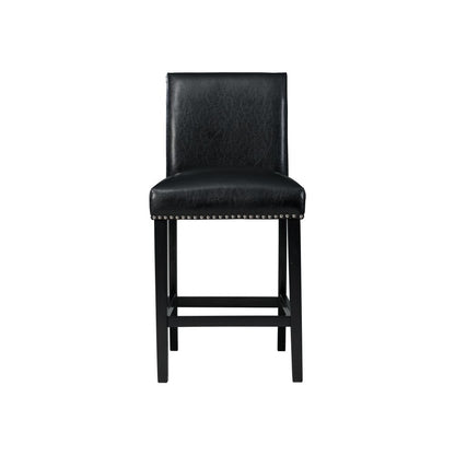 Picket House Furnishings - Celine White Marble 5PC Counter Height Dining Set-Table and Four Black Faux Leather Chairs - CFC700SBL5PC veiw 6