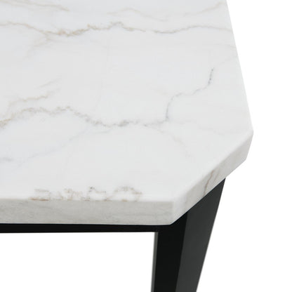 Picket House Furnishings - Celine White Marble 5PC Counter Height Dining Set-Table and Four Black Faux Leather Chairs - CFC700SBL5PC veiw 10