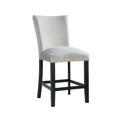 Picket House Furnishings - Celine White Marble 5PC Counter Height Dining Set-Table & Four Gray Velvet Chairs - CFC300CGY5PC veiw 5