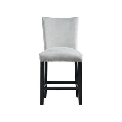 Picket House Furnishings - Celine White Marble 5PC Counter Height Dining Set-Table & Four Gray Velvet Chairs - CFC300CGY5PC veiw 6