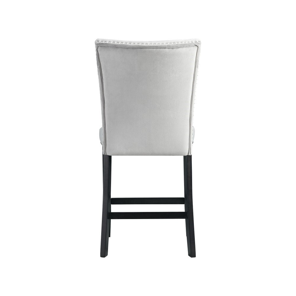 Picket House Furnishings - Celine White Marble 5PC Counter Height Dining Set-Table & Four Gray Velvet Chairs - CFC300CGY5PC veiw 8