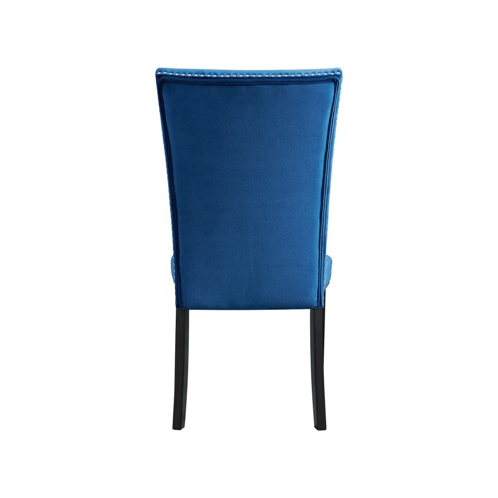 Picket House Furnishings - Celine White Marble 5PC Dining Set-Table & Four Blue Velvet Chairs - CFC700BL5PC veiw 8