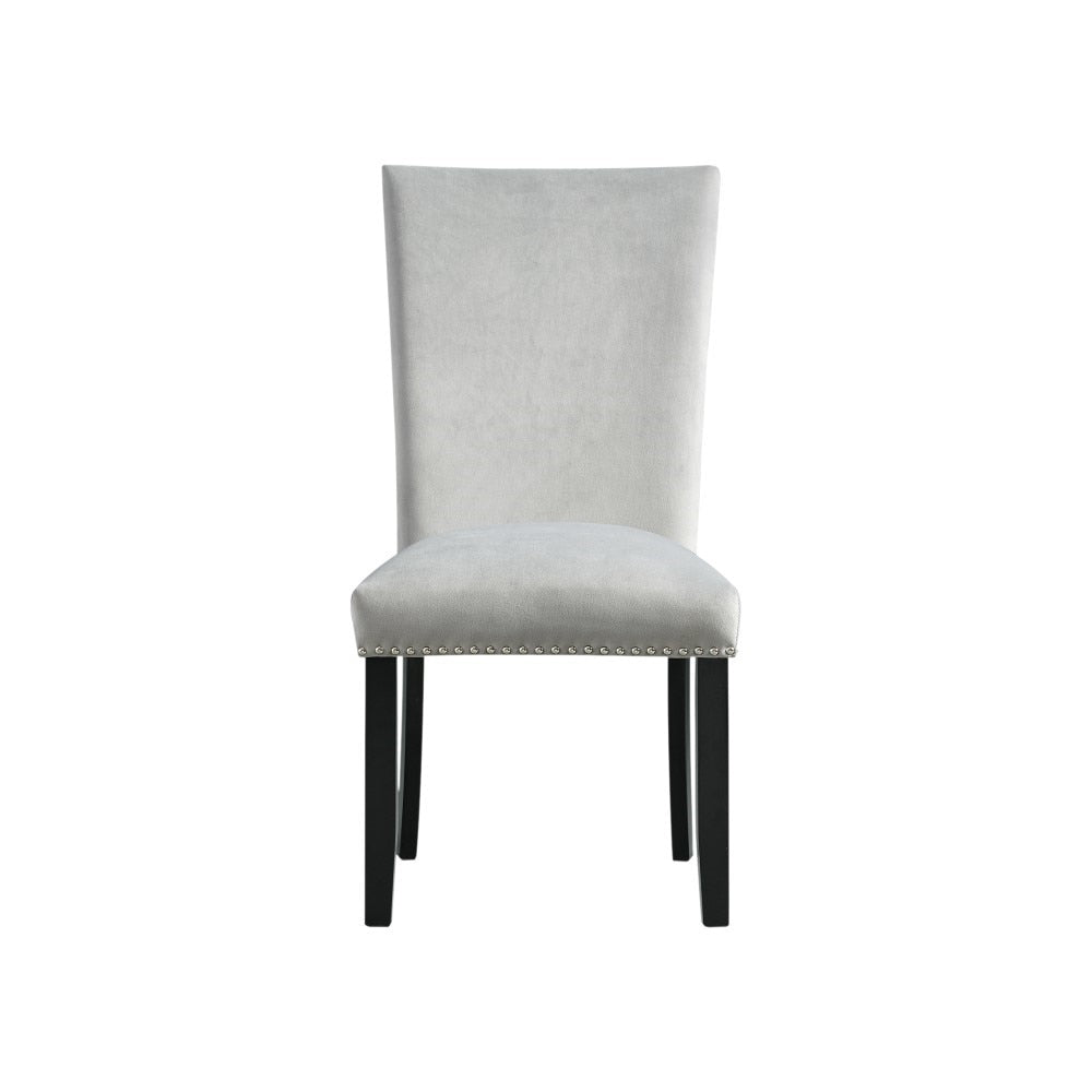 Picket House Furnishings - Celine White Marble 5PC Dining Set-Table & Four Gray Velvet Chairs - CFC300GY5PC veiw 6