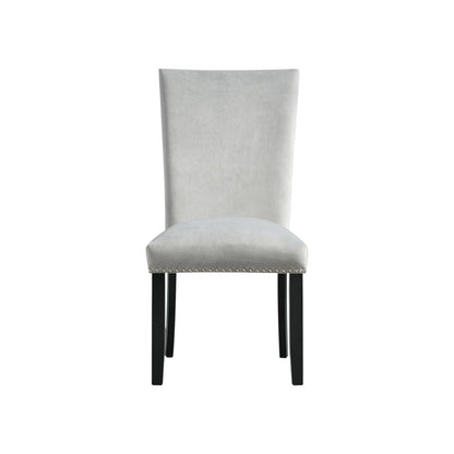 Picket House Furnishings - Celine White Marble 5PC Dining Set-Table & Four Gray Velvet Chairs - CFC300GY5PC veiw 6