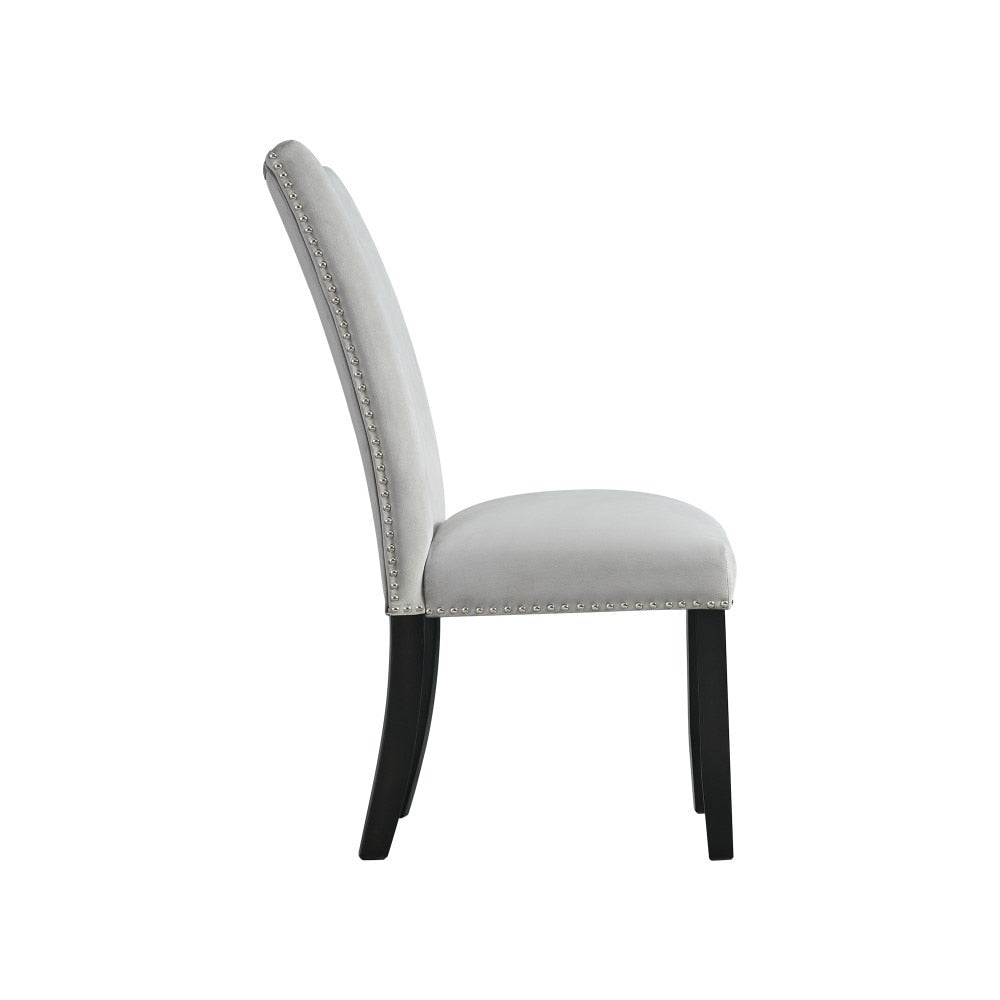 Picket House Furnishings - Celine White Marble 5PC Dining Set-Table & Four Gray Velvet Chairs - CFC300GY5PC veiw 7