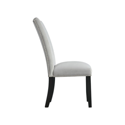 Picket House Furnishings - Celine White Marble 5PC Dining Set-Table & Four Gray Velvet Chairs - CFC300GY5PC veiw 7
