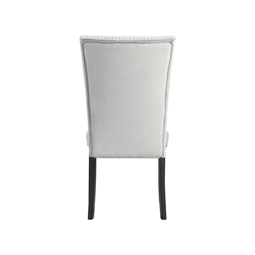 Picket House Furnishings - Celine White Marble 5PC Dining Set-Table & Four Gray Velvet Chairs - CFC300GY5PC veiw 8