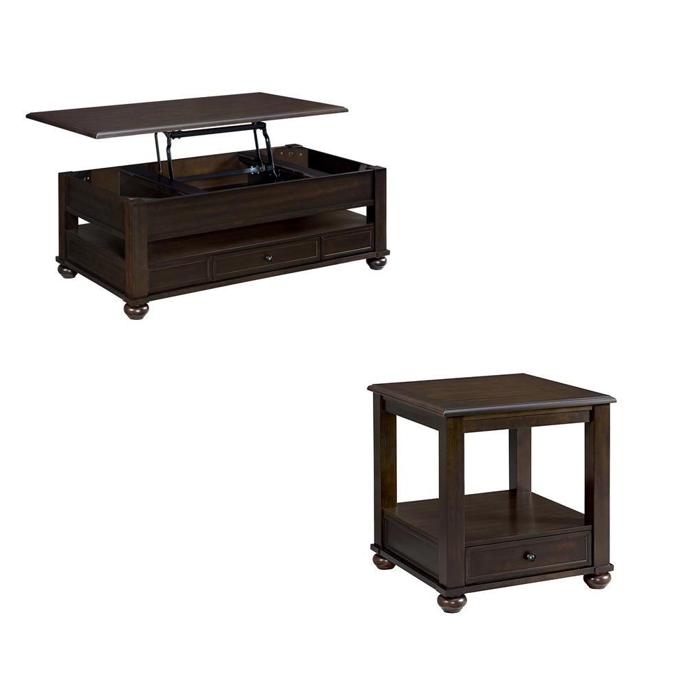 Picket House Furnishings - Chad 2PC Occasional Table Set in Cherry-Rectangular Lift-Top Coffee Table & End Table - T-15740-5-RC-2PC veiw 1