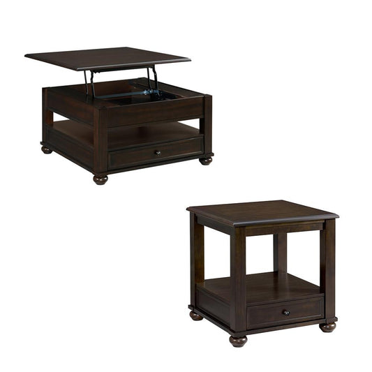 Picket House Furnishings - Chad 2PC Occasional Table Set in Cherry-Square Lift-Top Coffee Table & End Table - T-15740-5-SC-2PC veiw 1