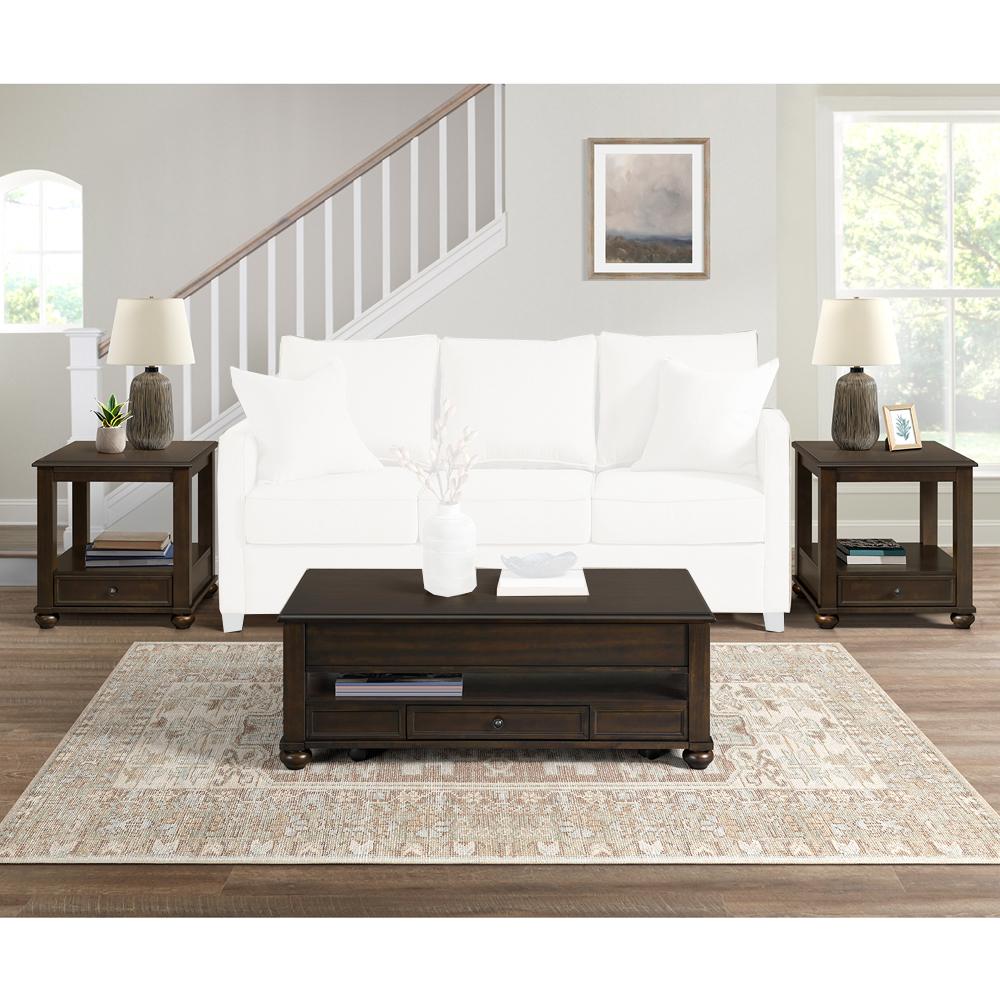 Picket House Furnishings - Chad 3PC Occasional Table Set in Cherry-Rectangular Lift-Top Coffee Table & Two End Table - T-15740-5-RC-3PC veiw 1