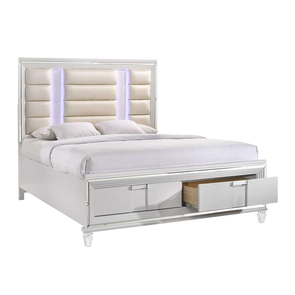 Picket House Furnishings - Charlotte 2-Drawer King Storage Bed in White - TN700KB veiw 3