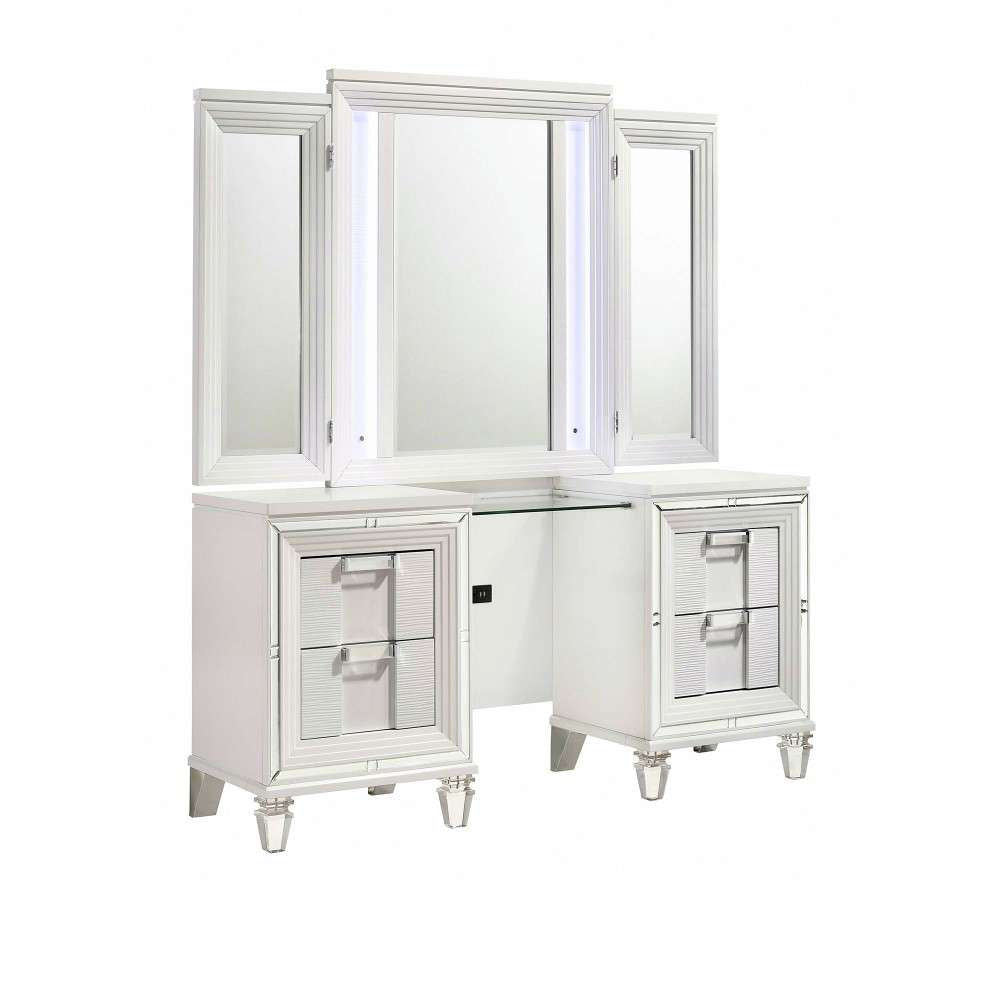 Picket House Furnishings - Charlotte 3PC Vanity Set in White - TN700VT3PC veiw 2