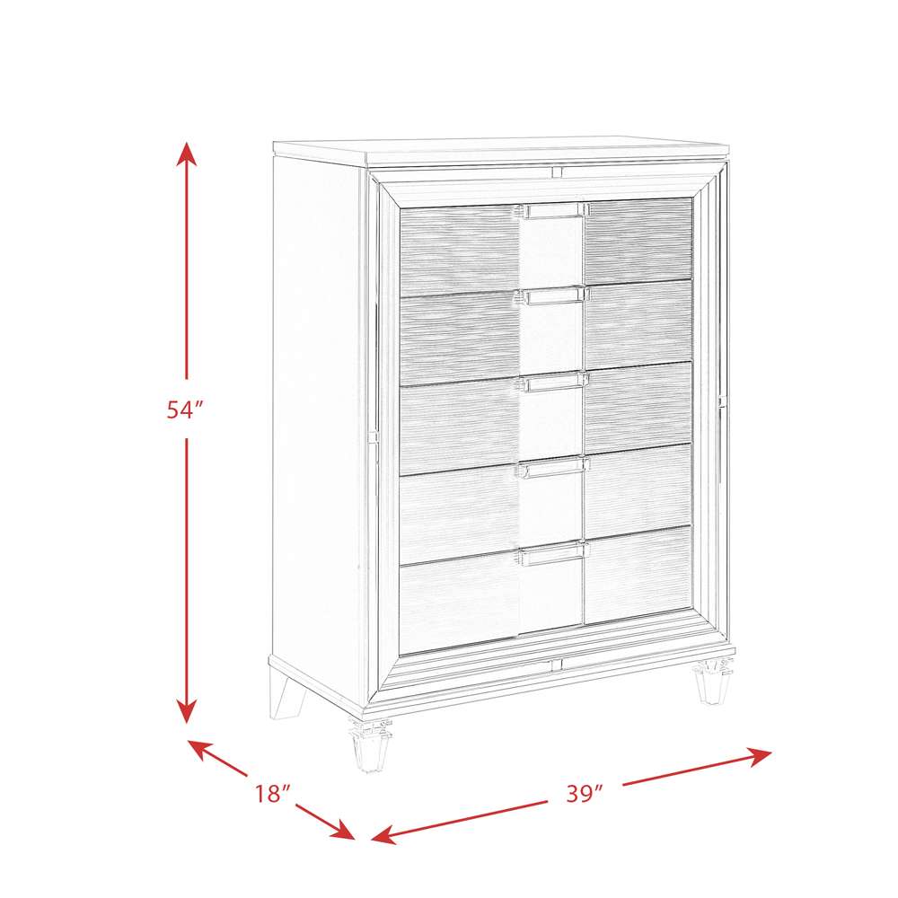 Picket House Furnishings - Charlotte 5-Drawer Flip-Top Chest in White - TN700CH veiw 5