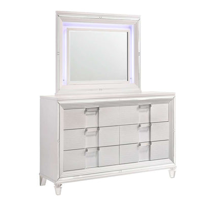 Picket House Furnishings - Charlotte 6-Drawer Dresser w/ Mood Lighting Mirror in White - TN700DRMR veiw 3