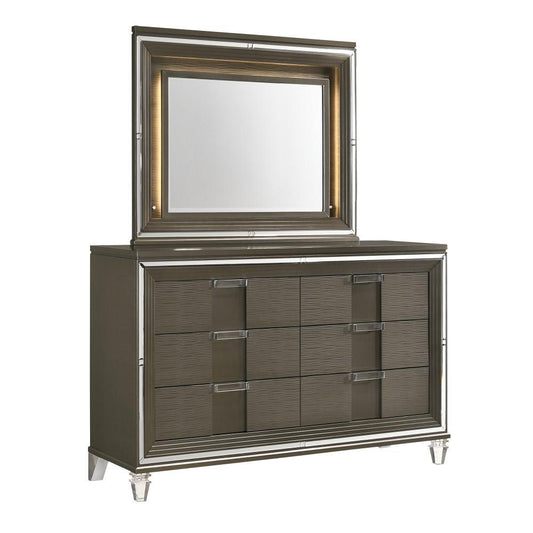 Picket House Furnishings - Charlotte 6 Drawer Dresser With Mood Lighting Mirror in Copper - TN600DRMR veiw 1