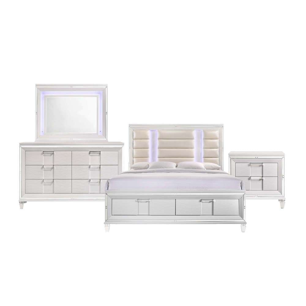 Picket House Furnishings - Charlotte King Storage 4PC Bedroom Set in White - TN700KB4PC veiw 1