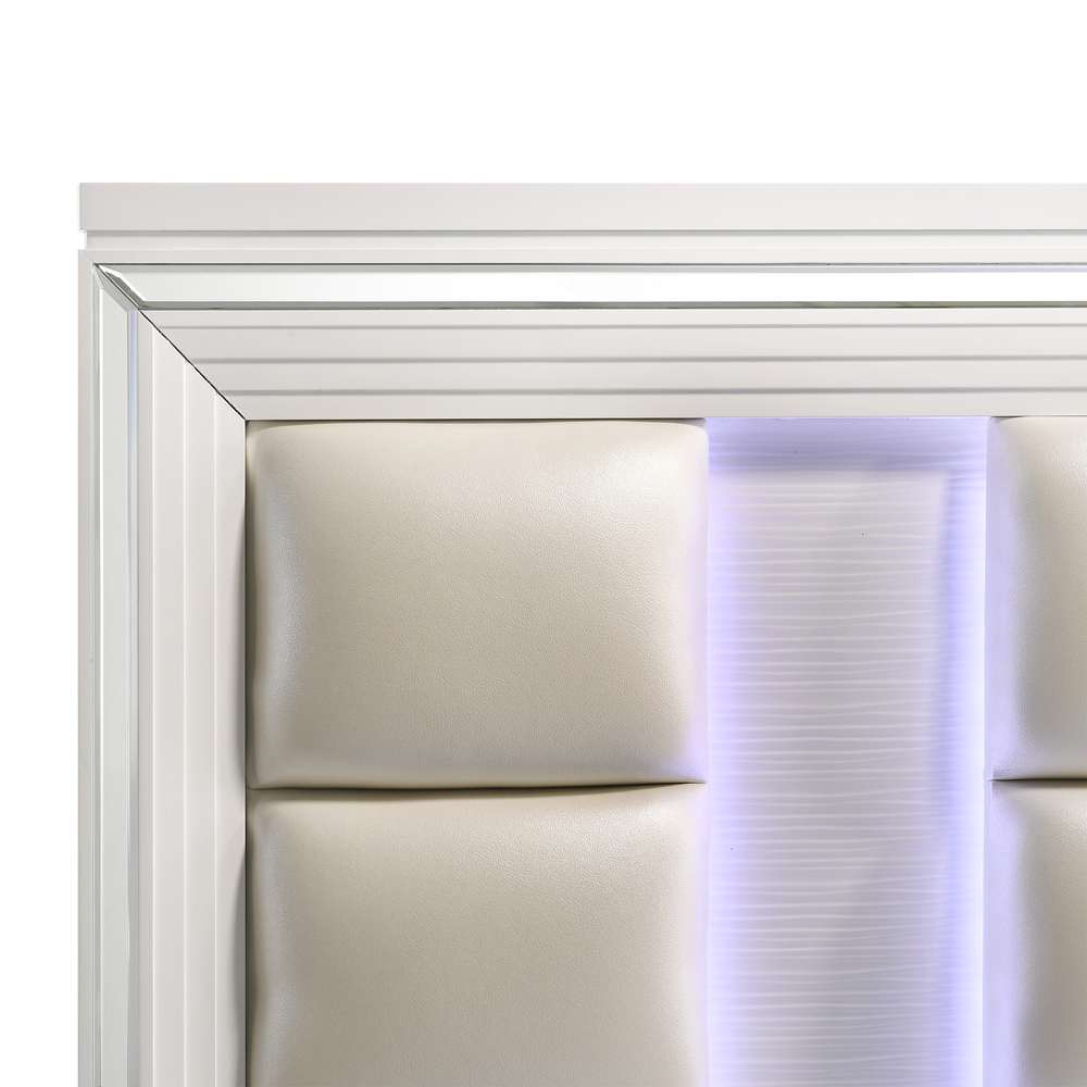 Picket House Furnishings - Charlotte King Storage 5PC Bedroom Set in White - TN700KB5PC veiw 5