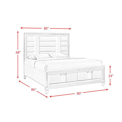 Picket House Furnishings - Charlotte King Storage 5PC Bedroom Set in White - TN700KB5PC veiw 8