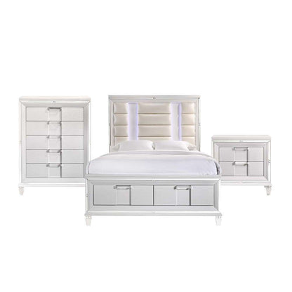 Picket House Furnishings - Charlotte Queen Storage 3PC Bedroom Set in White - TN700QB3PC veiw 2