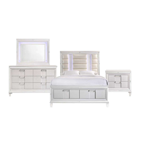 Picket House Furnishings - Charlotte Queen Storage 4PC Bedroom Set in White - TN700QB4PC veiw 1