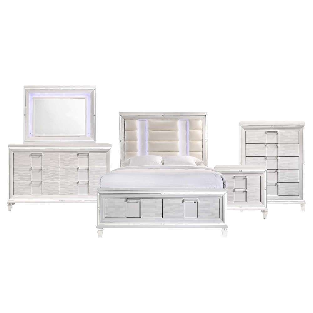 Picket House Furnishings - Charlotte Queen Storage 5PC Bedroom Set in White - TN700QB5PC veiw 1
