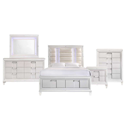 Picket House Furnishings - Charlotte Queen Storage 5PC Bedroom Set in White - TN700QB5PC veiw 2