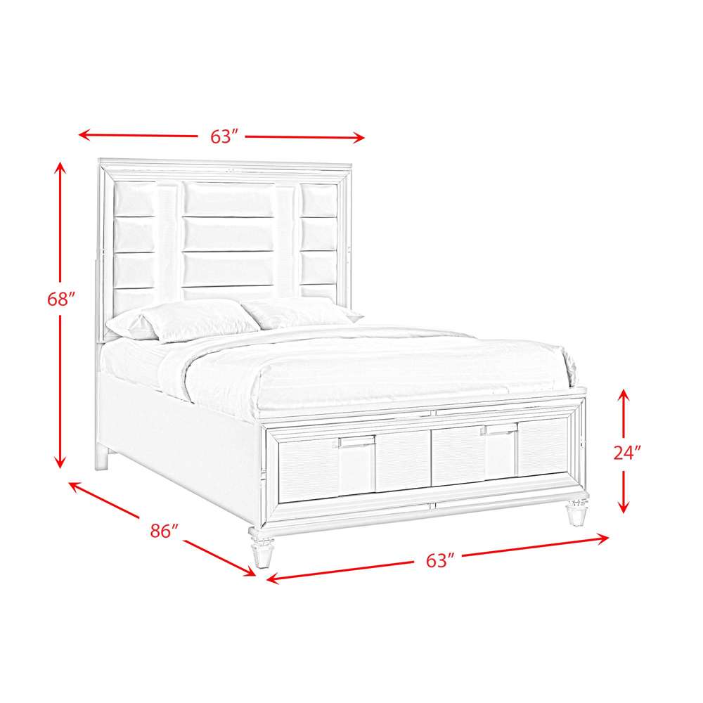 Picket House Furnishings - Charlotte Queen Storage 6PC Bedroom Set in White - TN700QB6PC veiw 8
