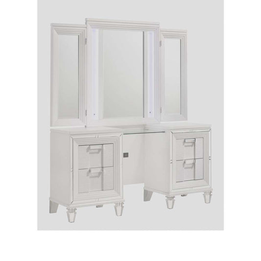 Picket House Furnishings - Charlotte Vanity Set with USB in White - TN700VT veiw 1