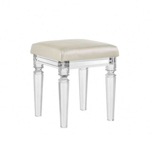 Picket House Furnishings - Charlotte Vanity Stool with Acrylic Leg - TN700VTNSTAL veiw 1