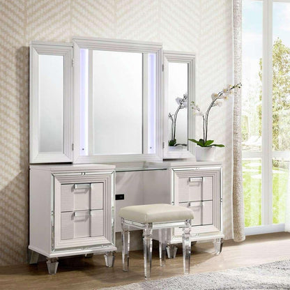 Picket House Furnishings - Charlotte Vanity Stool with Acrylic Leg - TN700VTNSTAL veiw 2
