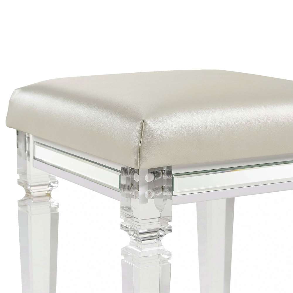 Picket House Furnishings - Charlotte Vanity Stool with Acrylic Leg - TN700VTNSTAL veiw 5