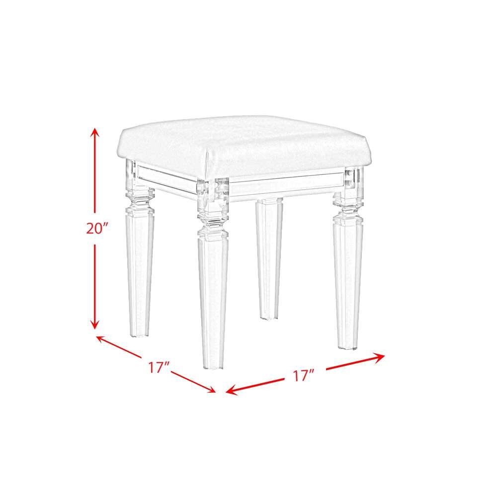 Picket House Furnishings - Charlotte Vanity Stool with Acrylic Leg - TN700VTNSTAL veiw 7