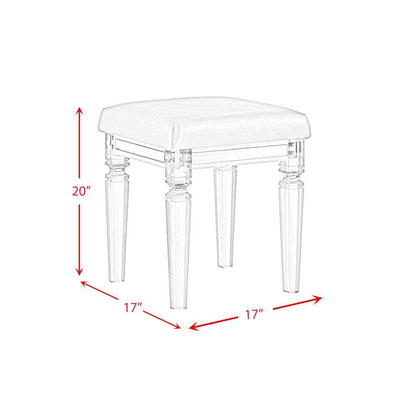 Picket House Furnishings - Charlotte Vanity Stool with Acrylic Leg - TN700VTNSTAL veiw 7