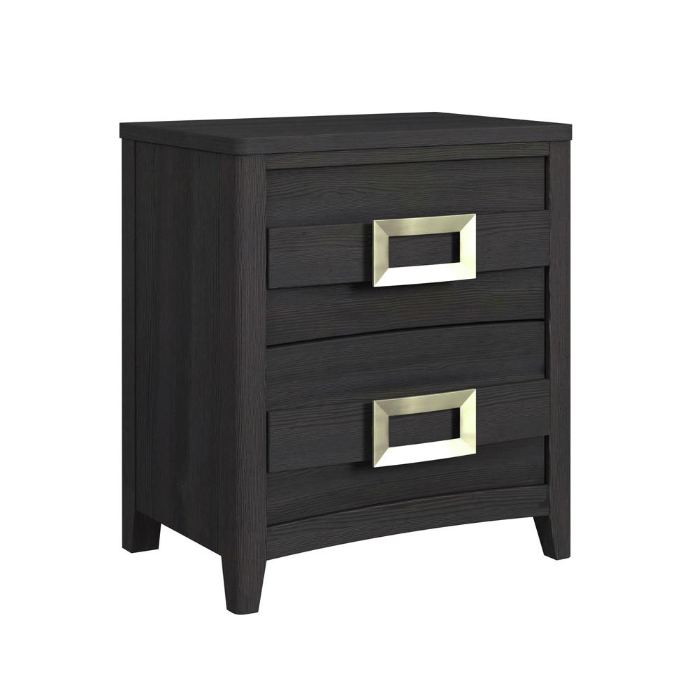 Picket House Furnishings - Chett 2-Drawer Nightstand with USB in Black - B-15990-8-NS veiw 1
