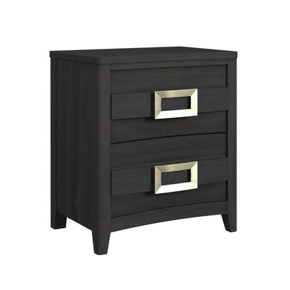 Picket House Furnishings - Chett 2-Drawer Nightstand with USB in Black - B-15990-8-NS veiw 1
