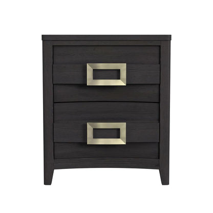 Picket House Furnishings - Chett 2-Drawer Nightstand with USB in Black - B-15990-8-NS veiw 2
