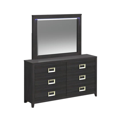 Picket House Furnishings - Chett Dresser and Mirror Set with LED in Black - B-15990-8-DRMR veiw 1