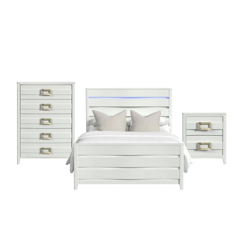 Picket House Furnishings -  Chett Full 3PC Bedroom Set with LED in White - B-15990-7-FBL-3PC view 1