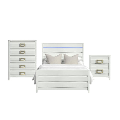 Picket House Furnishings -  Chett Full 3PC Bedroom Set with LED in White - B-15990-7-FBL-3PC view 1